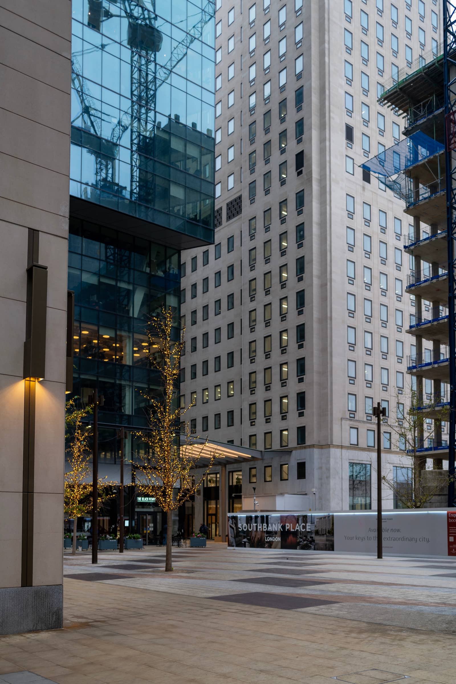 Southbank Place on York Road, the development around IBM's London office, with the Shell Centre tower behind.