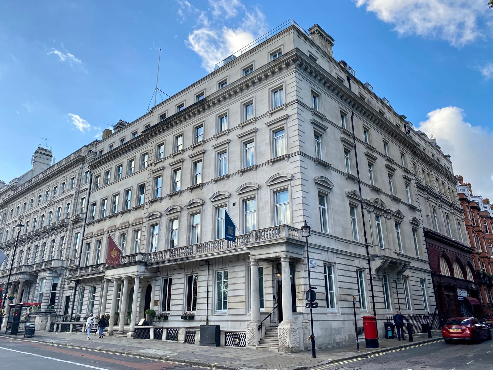 The Portland-stone block at 117-119 Piccadilly, opposite Green Park.