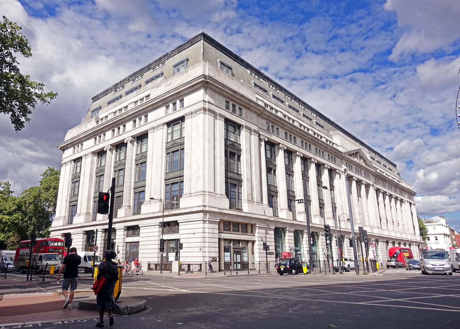 Victoria House, the 1920s neoclassical block on the east side of Bloomsbury Square.